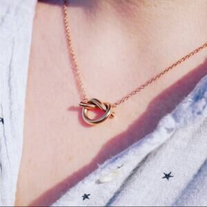 Adrienne Lee “The Knot” Necklace Rose Gold Tone Beautiful Timeless